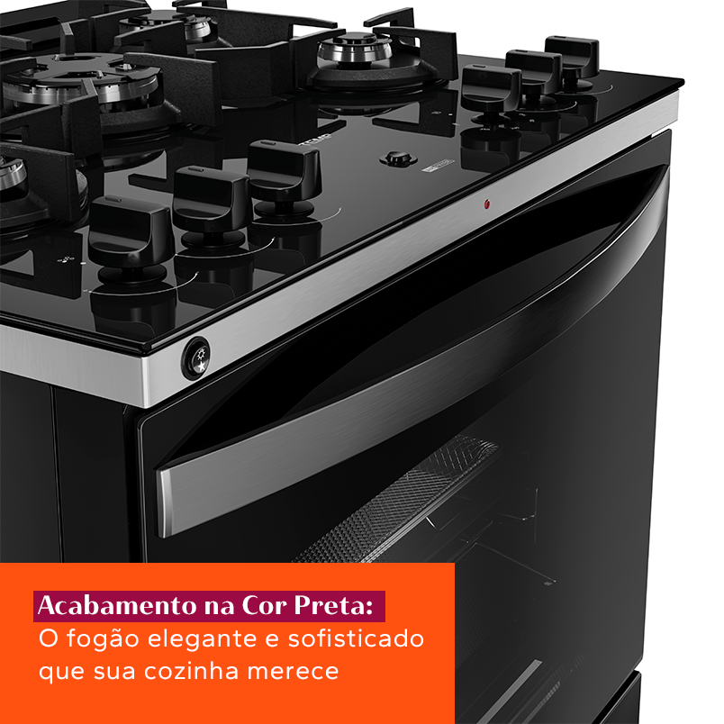 Acabamento na Cor Preta o Fogão Elegante e Sofisticado que a Sua Cozinha Merece
