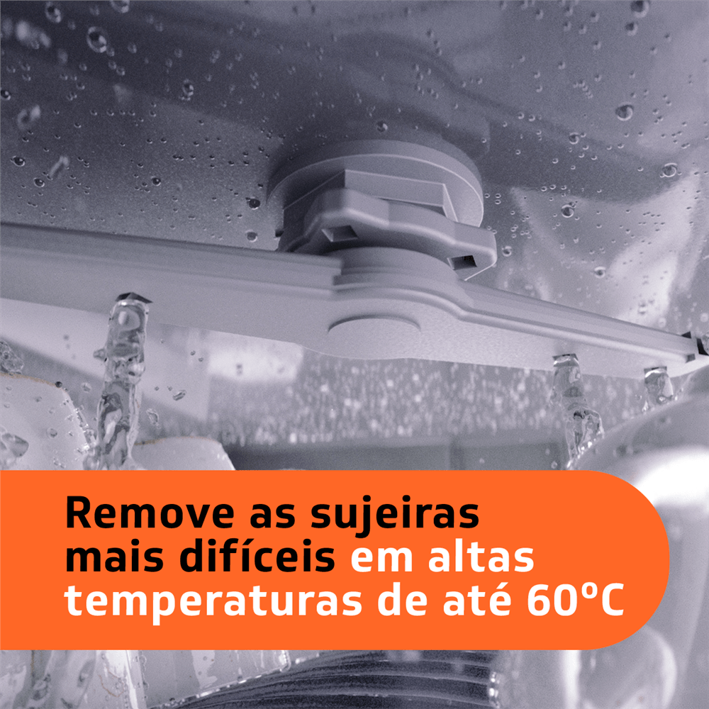 Remove as sujeiras mais difíceis em altas temperaturas.