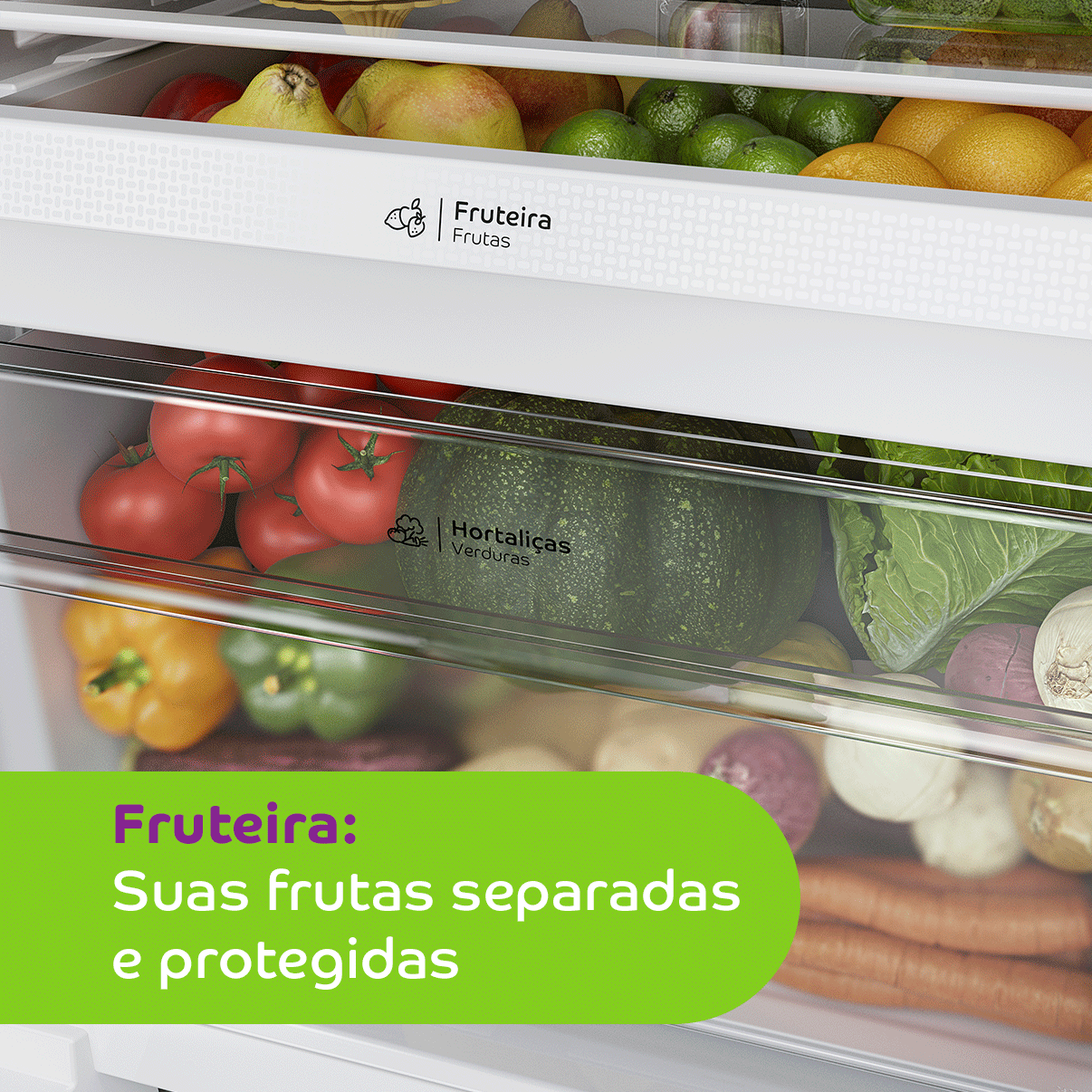 Gavetão Transparente de Frutas e Legumes
