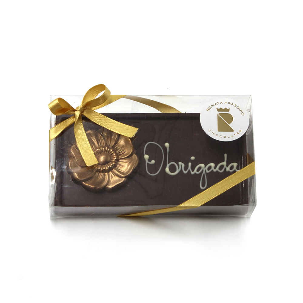 Placa de Chocolate Amargo 54% "Obrigado" 45 g