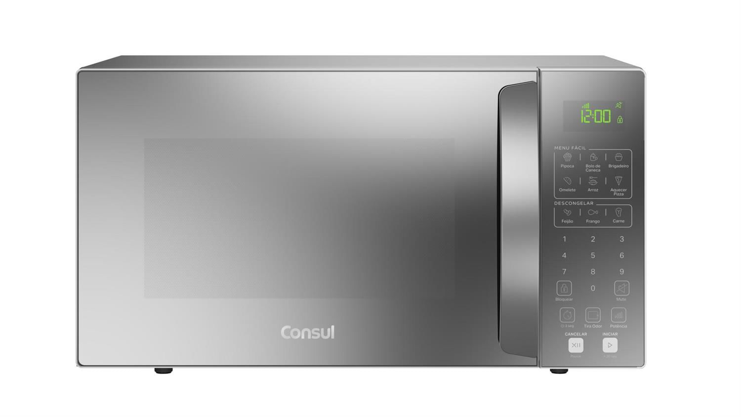 Micro-ondas Consul 32 Litros cor cinza espelhado com Menu Fácil - CMS46AR