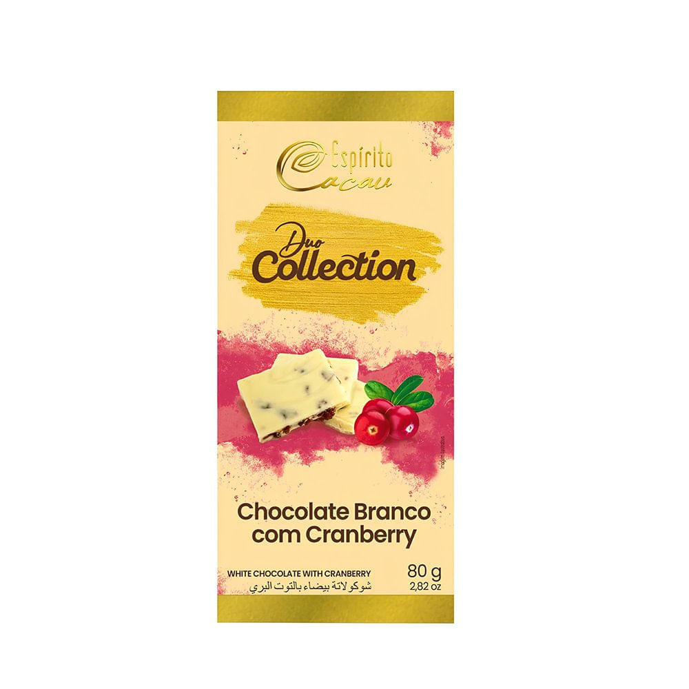 Chocolate Espírito Cacau Branco com Cranberry - 80g (Sem Glúten)