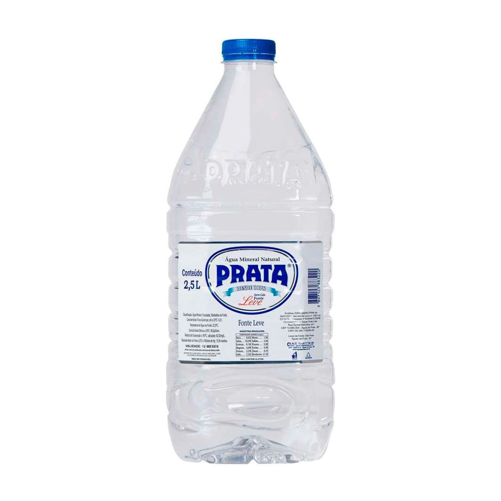 Água Mineral Natural Sem Gás Prata 2,5L