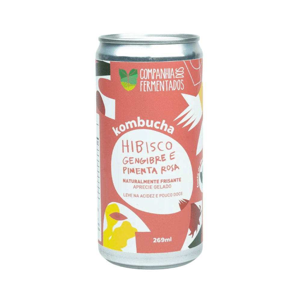 Bebida Kombucha de Hibisco, Gengibre e Pimenta Rosa Companhia dos Fermentados 269ml