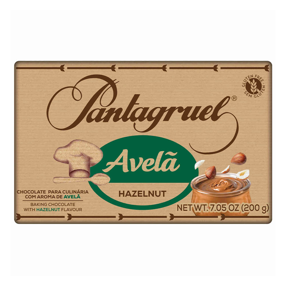 Chocolate para Culinária Aroma de Avelã Pantagruel 200g