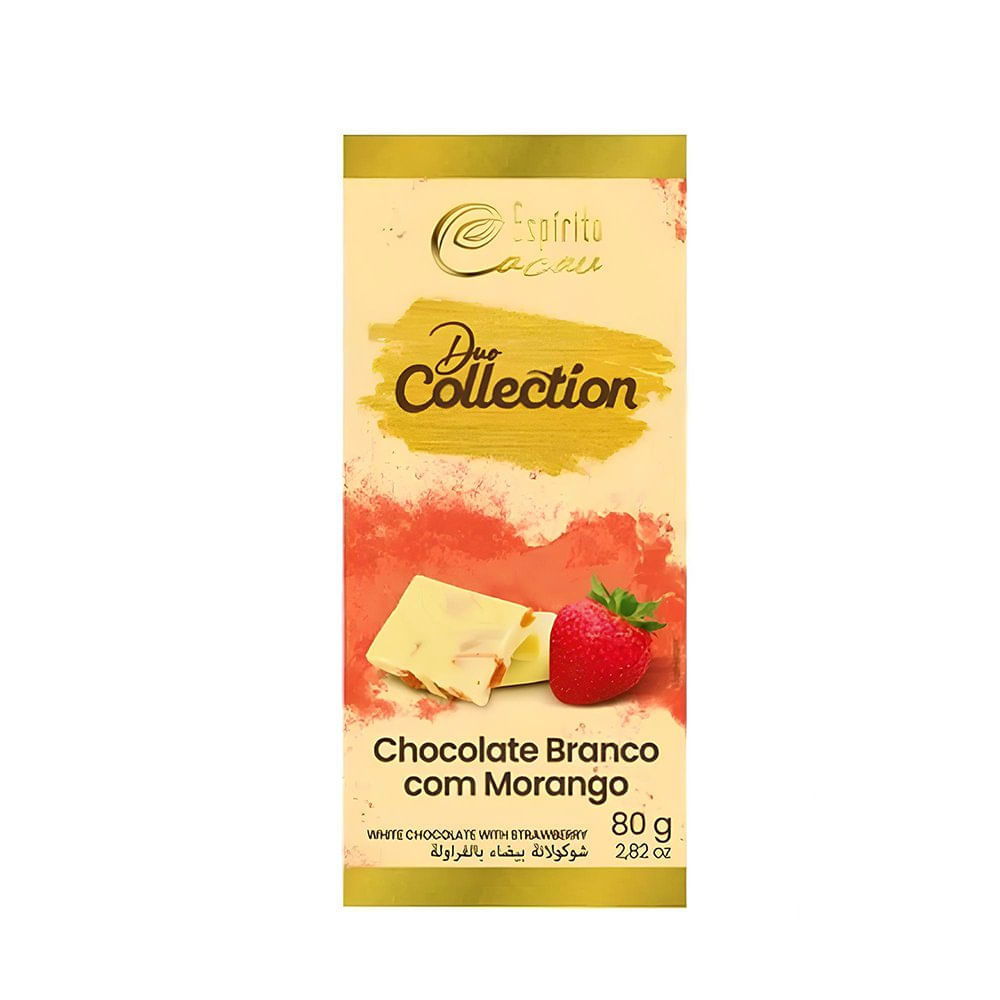 Chocolate Espírito Cacau Branco com Morango - 80g (Sem Glúten)