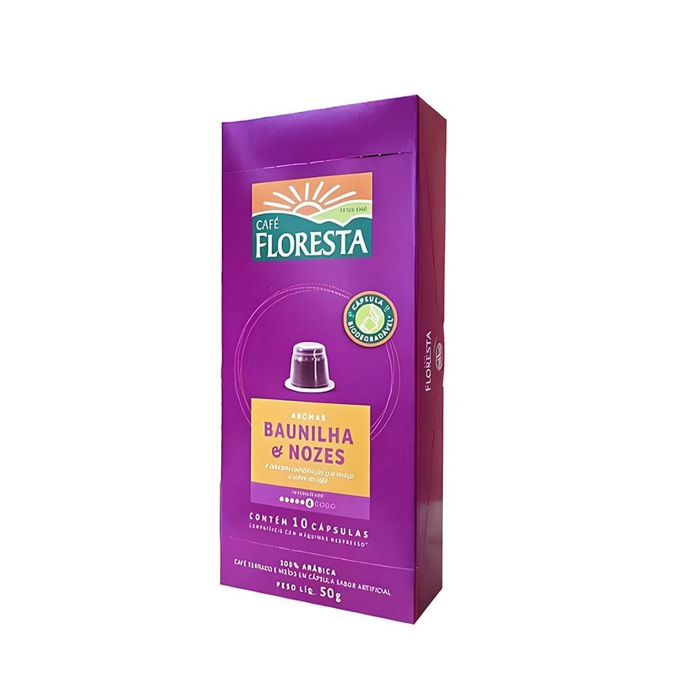 Café Floresta Cápsulas Baunilha e Nozes - 10x0,5g