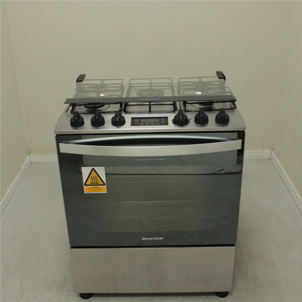 Fogão Brastemp 5 Bocas Cor Inox Com Turbo Chama E Touch Timer Com Autodesligamento   - BFS5GCR