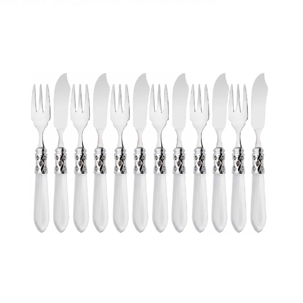 Conjunto 12 Talheres para Peixe Garfo Faca Aladin Bugatti
