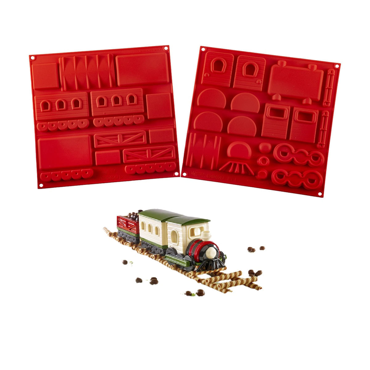 Forma Silicone Trem Gourmet Molde Confeitaria Silikomart