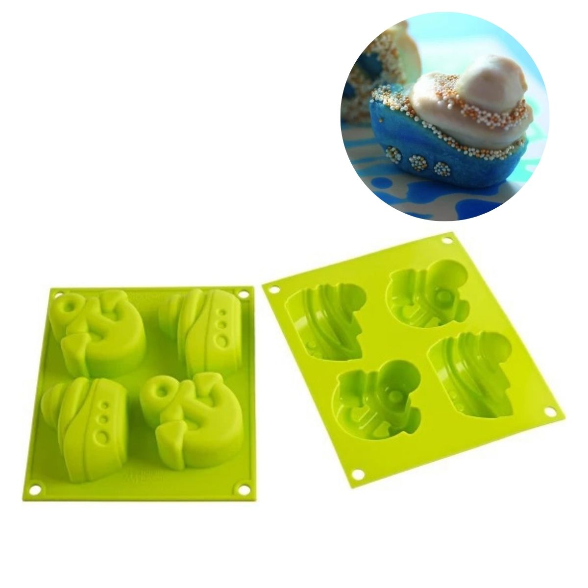 Forma 4 Moldes Sobremesa Silicone Happy Summer Silikomart