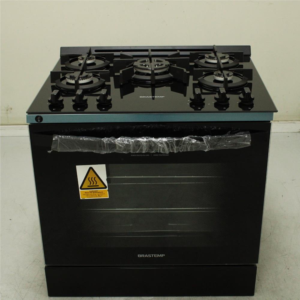 Fogão Brastemp 5 Bocas de Embutir Preto com Mesa De Vidro e Turbo Chama - BYS5VCE