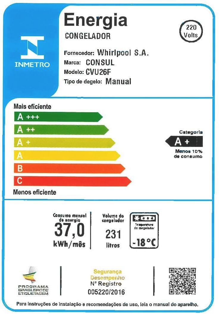 Consul_Freezer_CVU26FB_Selo_Inmetro_220v