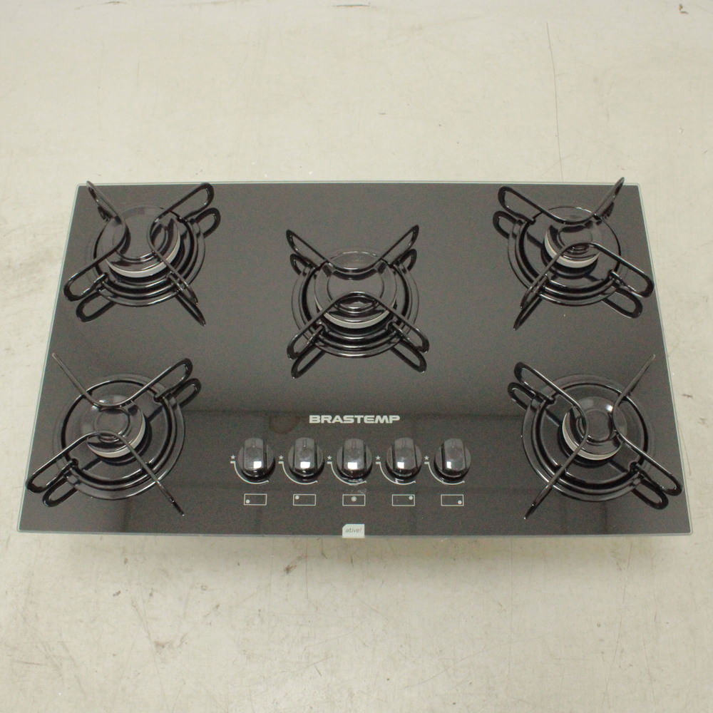 Cooktop 5 bocas Brastemp com grades piatina e acendimento automático - BDD75AEUS2_WOTIMO_CL5058103