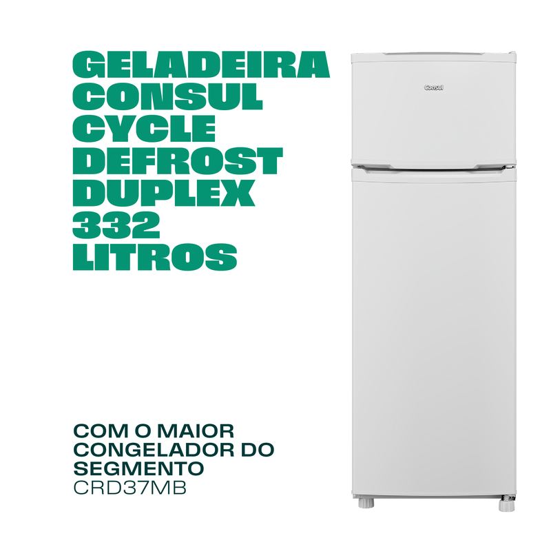 Geladeira Cycle Defrost 334L Prateleiras Removíveis Branca Consul - CRD37MB-1775833428186