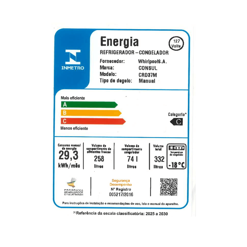 Geladeira Cycle Defrost 332L Prateleiras Removíveis Branca Consul Outlet - CRD37MB_OUT-1775834047911