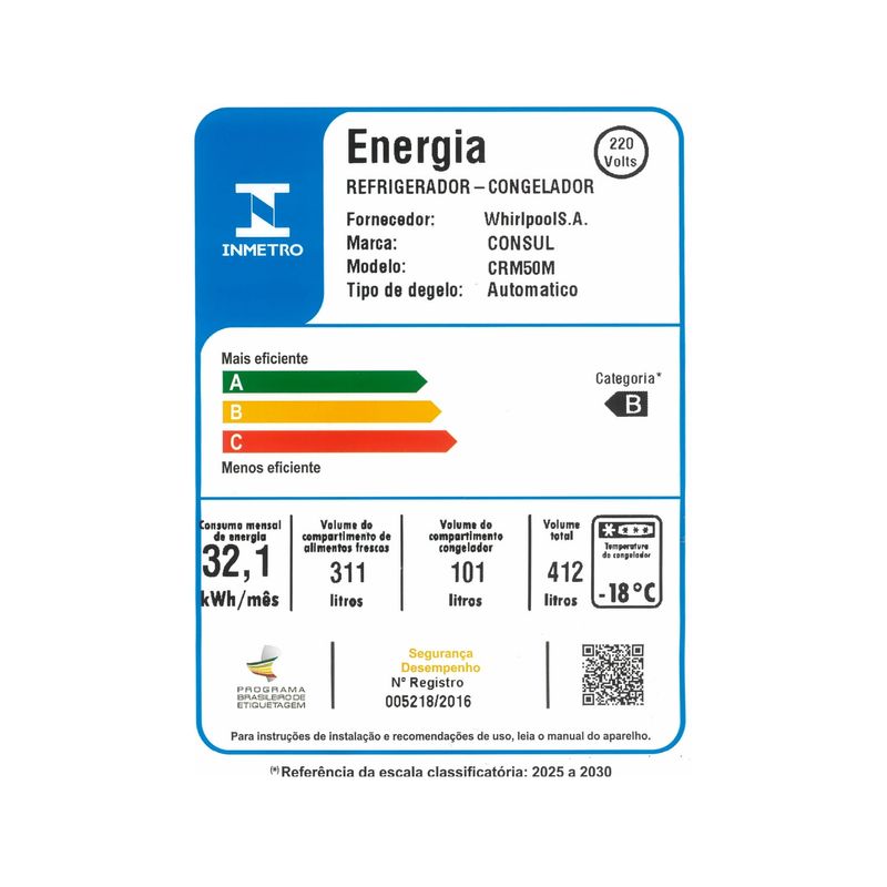Geladeira Frost Free 412 Litros Branca Consul com Compartimentos Removíveis Outlet - CRM50MB_OUT-1776433811294