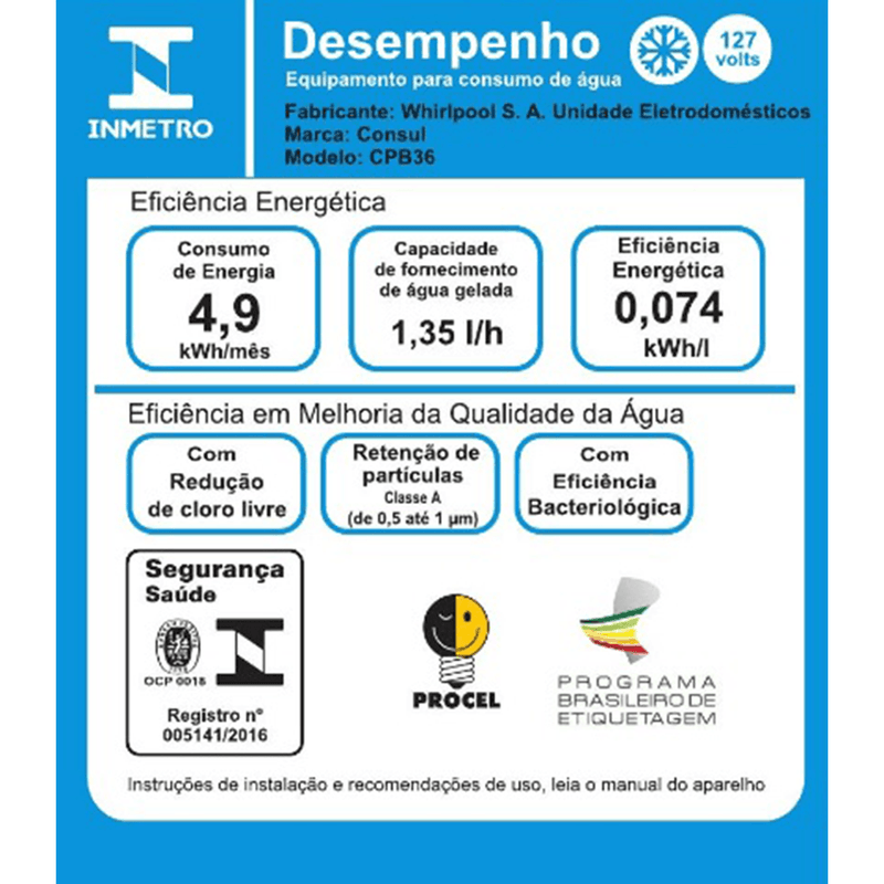 Purificador de Água Consul de Alta Capacidade de Refrigeração Outlet - CPB36AB_OUT-1776453345545