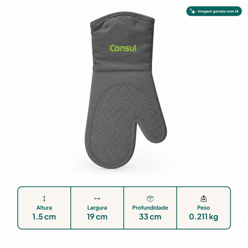 Luva Térmica de Silicone Cinza Consul - 600000000-1792520061948
