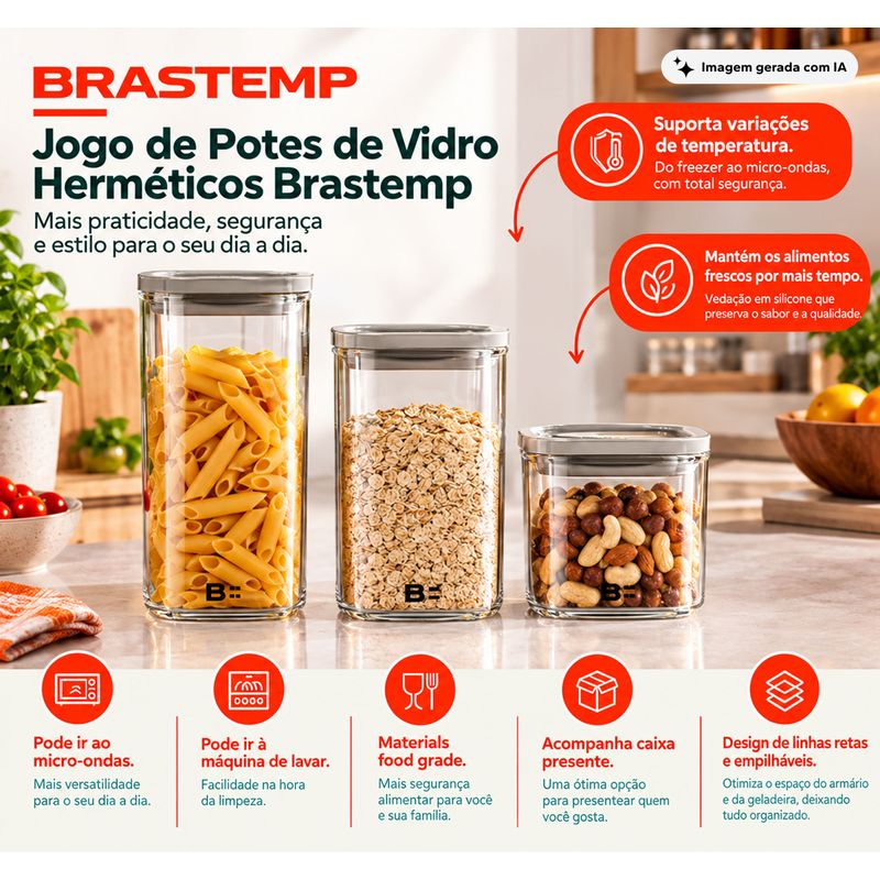 Kit 3 Potes de Vidro Brastemp - 600000011-1792521037743