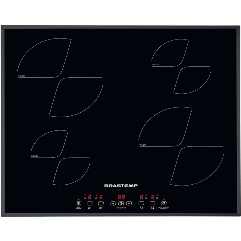 Cooktop 4 bocas de indução Brastemp com timer touch BDJ62AE 220V em