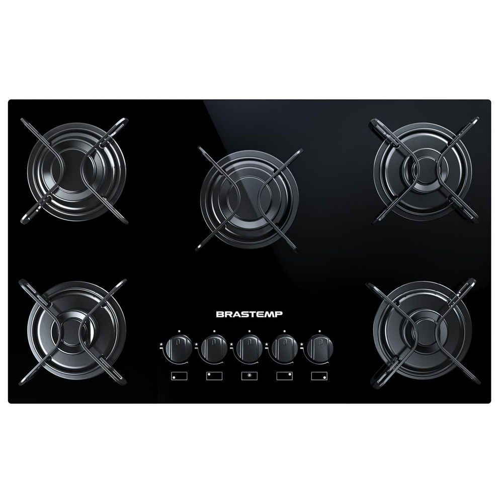 Cooktop 5 bocas Brastemp com grades piatina e acendimento automático - Outlet - BDD75AE_OUT