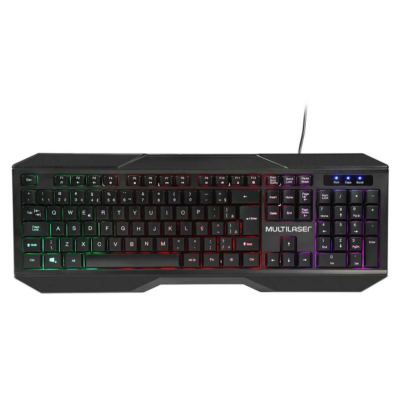 Combo Teclado e Mouse Gamer 2400 dpi com Fio e Indicadores de LED