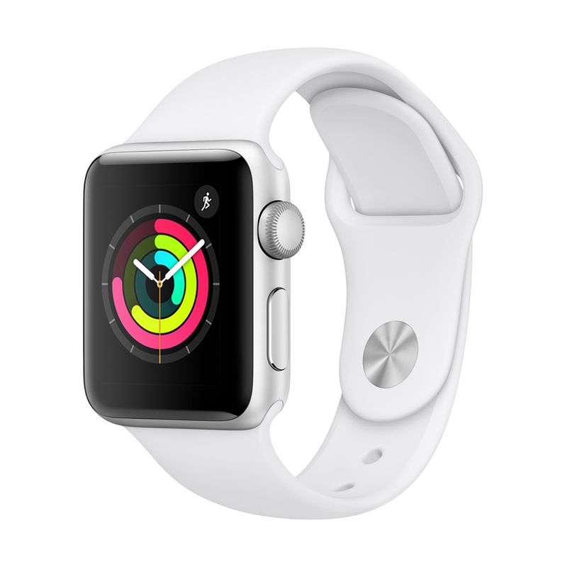 R$ 50 OFF no Apple Watch Series 3 GPS 38mm - Pulseira esportiva branca Por: R$1.589