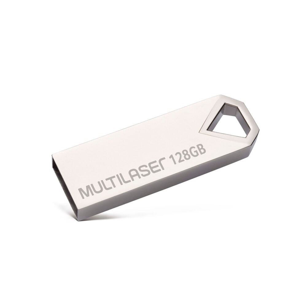 Pendrive Multilaser Diamond 128GB USB 2.0 Metálico - PD853
