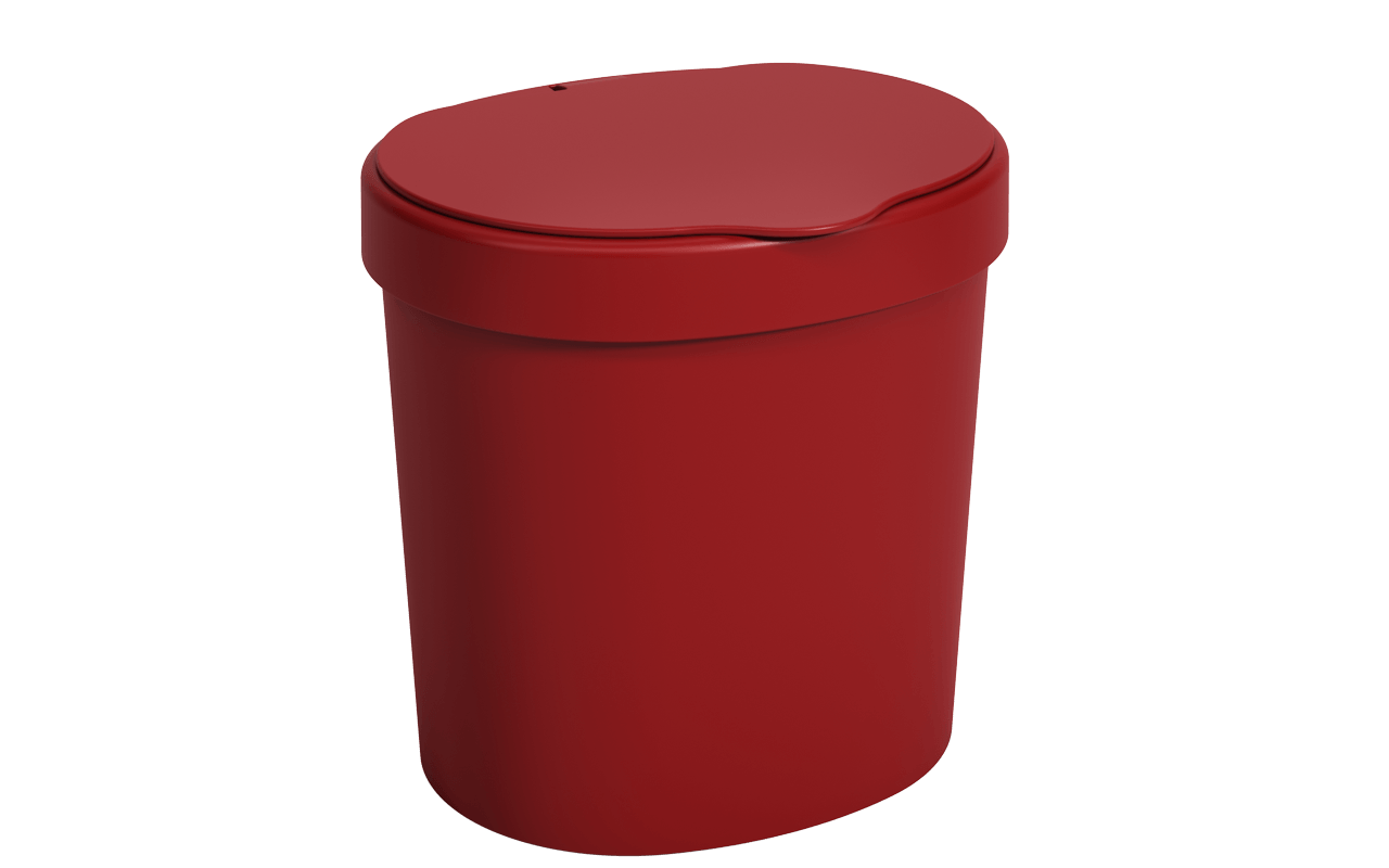 Lixeira com tampa  17,5 x 15 x 18,2 cm 2,5 L - Vermelho Bold Coza