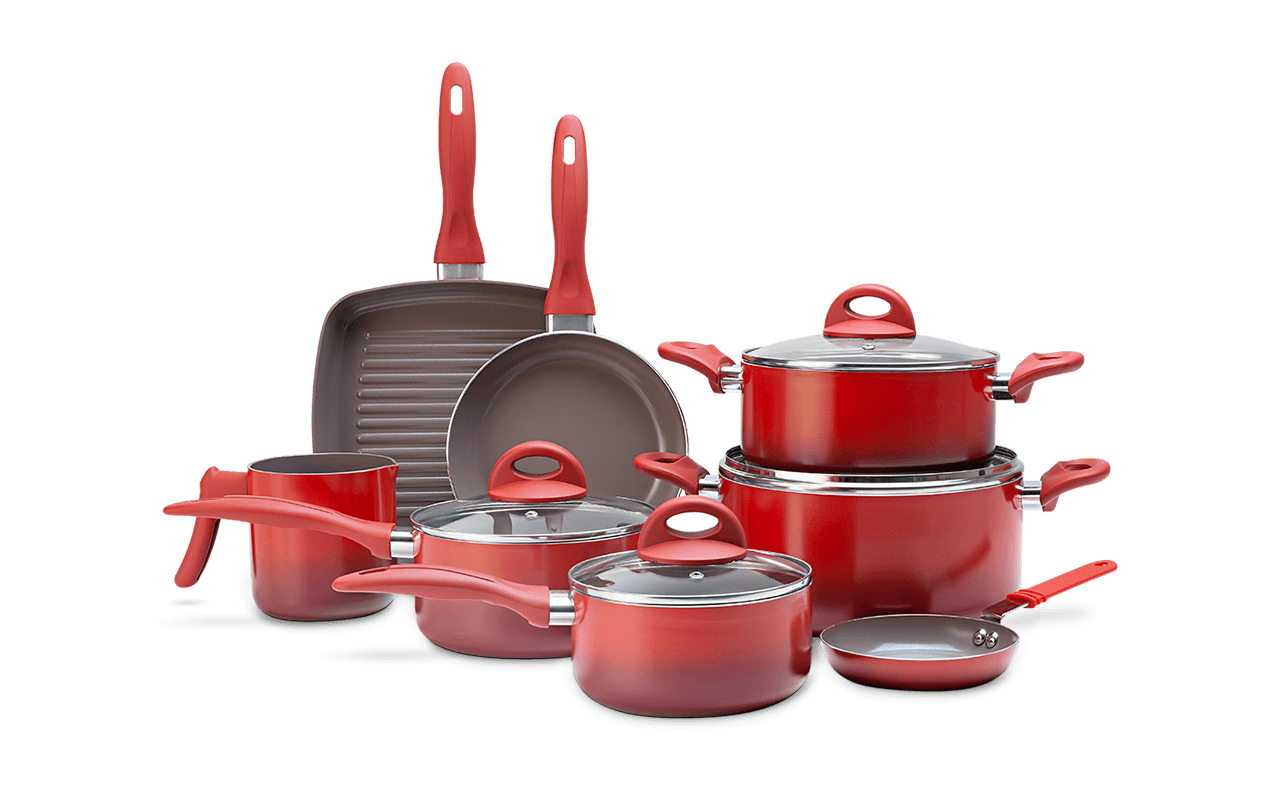 Jogo de Panelas 8 Peças - Ceramic Life Magnólia Edição Especial - Vermelho Menor preço em Jogo de Panelas 8 Peças - Ceramic Life Magnólia Edição Especial - Vermelho