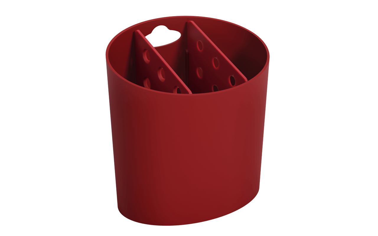 Escorredor de talheres oval Basic 13,8 x 10,5 x 14,4 cm Vermelho Bold Coza