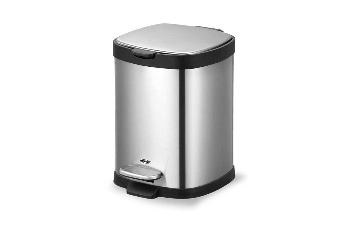 Lixeira Em Aço Inox Com Pedal E Balde Frame - 6 L  - Inox - Brinox 29 x 22 x 29,2 cm 6 L