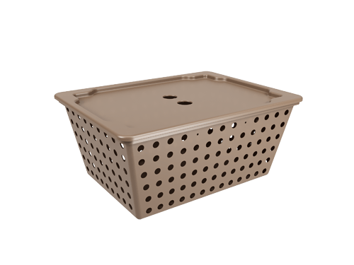 Cesta One maxi com tampa 39 x 30 x 16,8 cm Warm Gray Coza