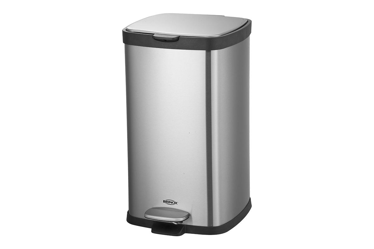 Lixeira Em Aço Inox Com Pedal E Balde Frame -20L - Inox - Brinox 35,5 x 27 x 47,7 cm 20 L