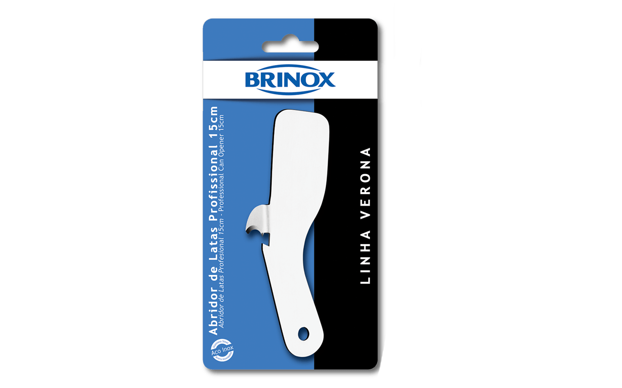 Abridor de latas /garrafas inox Brinox 15 cm