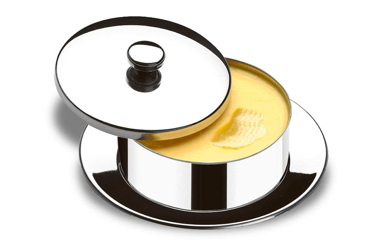 Manteigueira Redonda com Pires - Atina 130 g