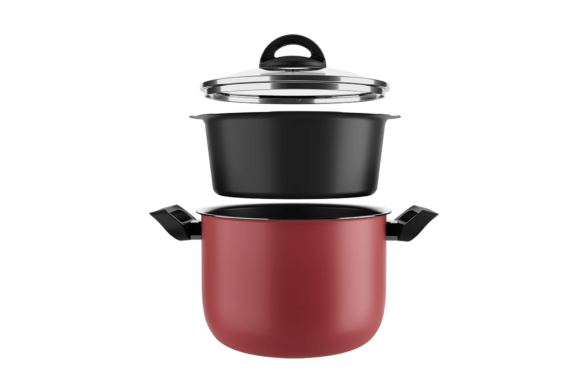 Conjunto Cozi Vapore Com Tampa Especiarias - Cereja - Brinox Menor preço em Conjunto Cozi Vapore Com Tampa Especiarias - Cereja - Brinox