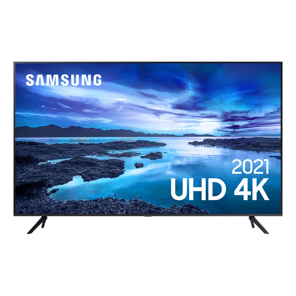 Smart TV Samsung UHD Processador Crystal 4K 50AU7700 Tela Sem Limites Visual Livre de Cabos