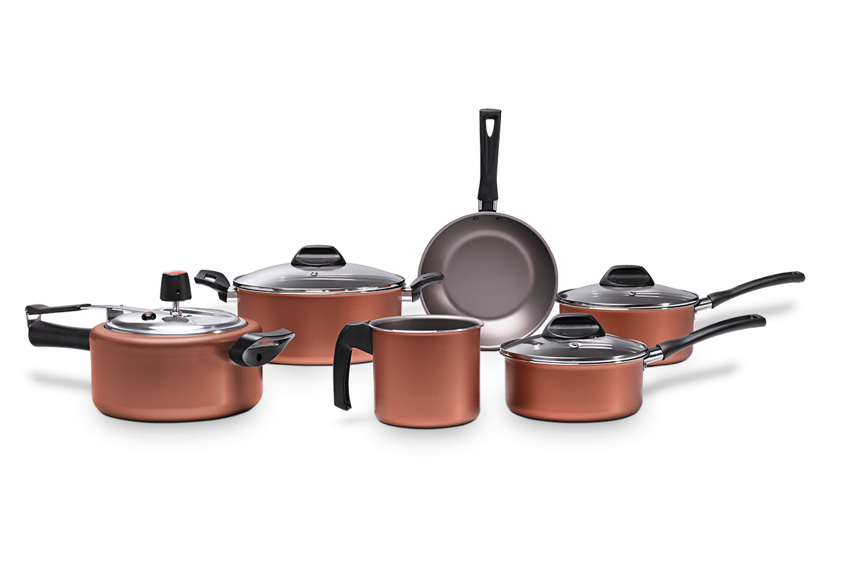 Jogo de Panelas 6 peças com Panela de Pressão - Clove - Brinox Menor preço em Jogo de Panelas 6 peças com Panela de Pressão - Clove - Brinox