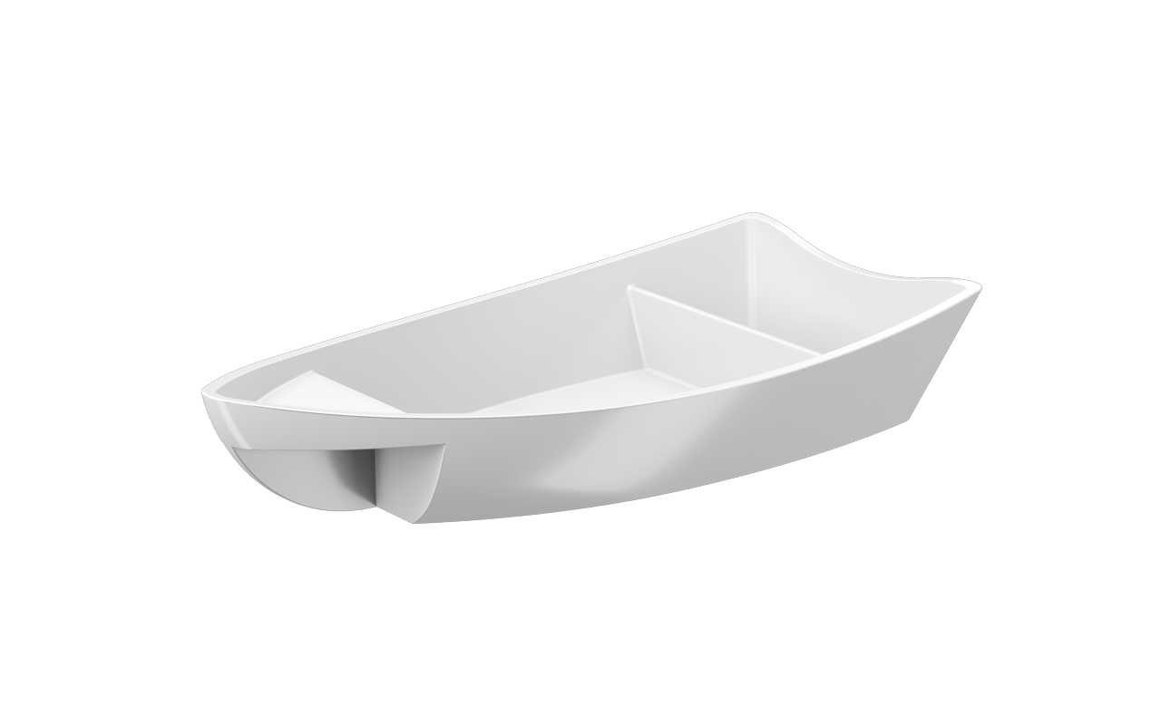 Barco para Sushi 13,9x13,9x6,3cm Branco Coza 27,9 x 13,6 x 5,1 cm