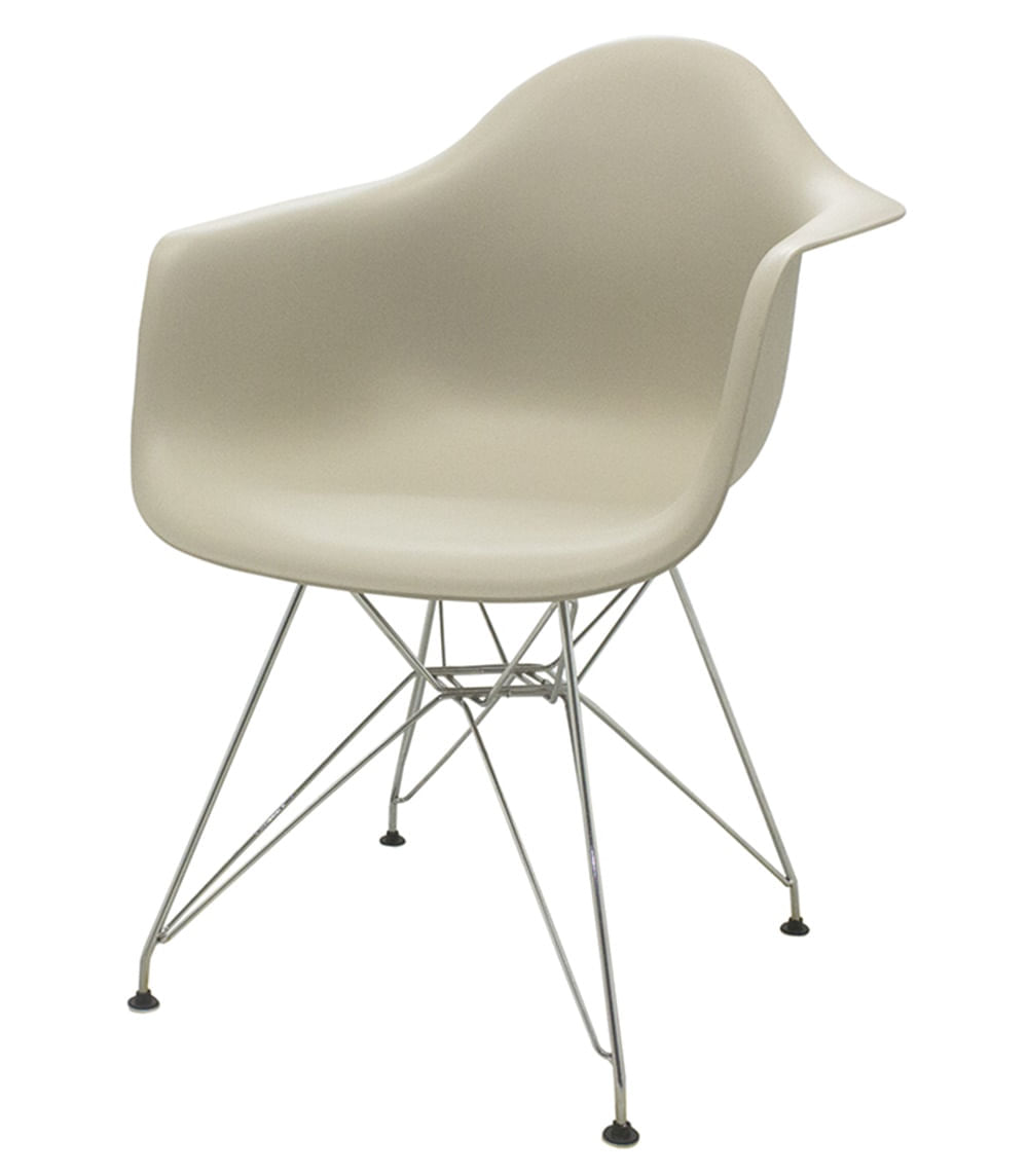 Cadeira Eames Eiffel com Braco Polipropileno Nude Base Cromada - 53044