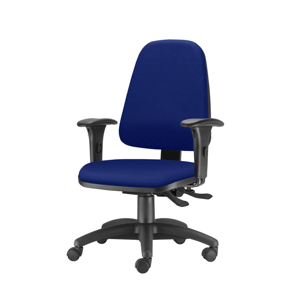 Cadeira Sky Presidente com Bracos Assento Crepe Azul Base Nylon Arcada - 54807