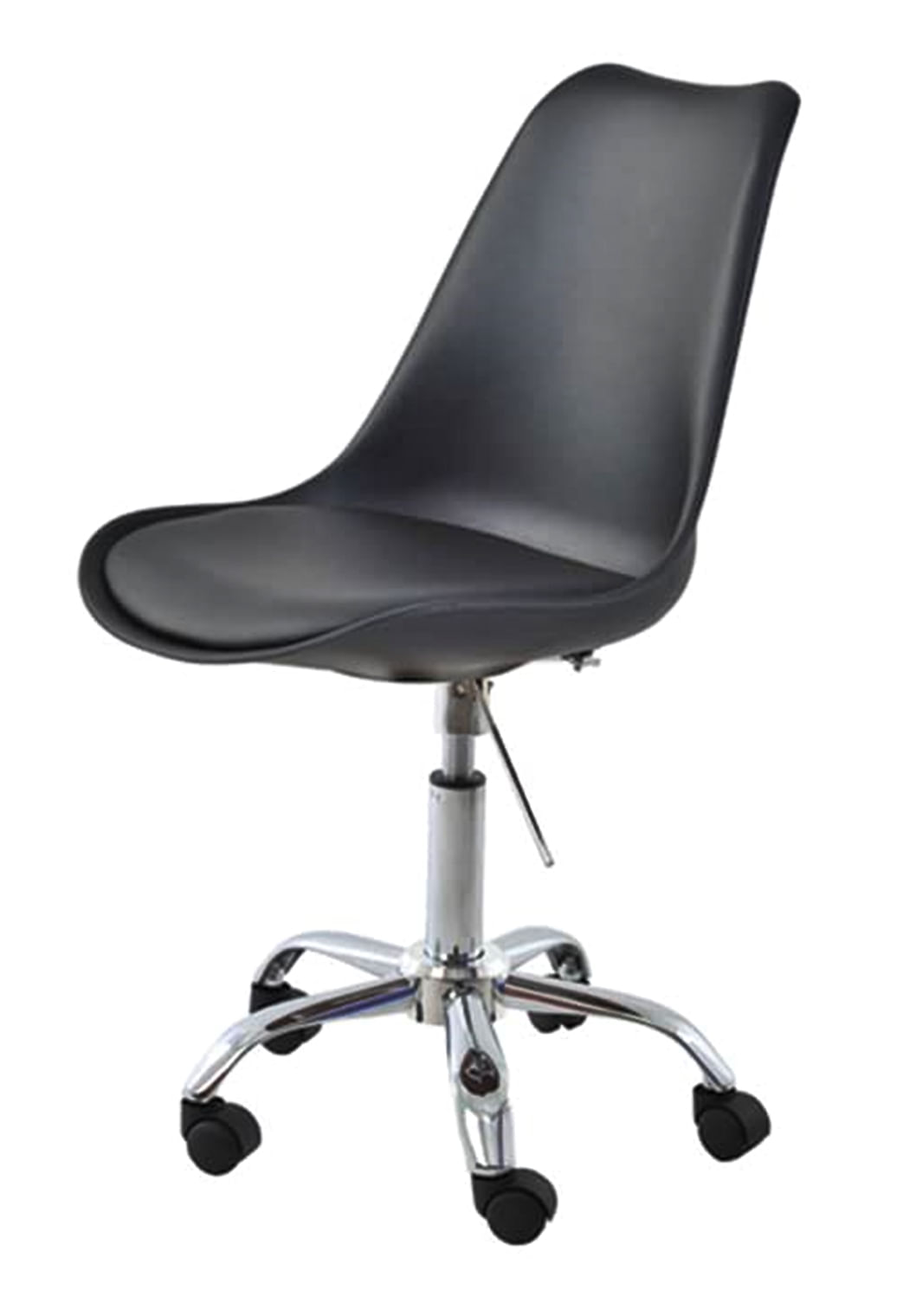 Cadeira Saarinen Assento em Polipropileno cor Preto com Base Cromada - 45065