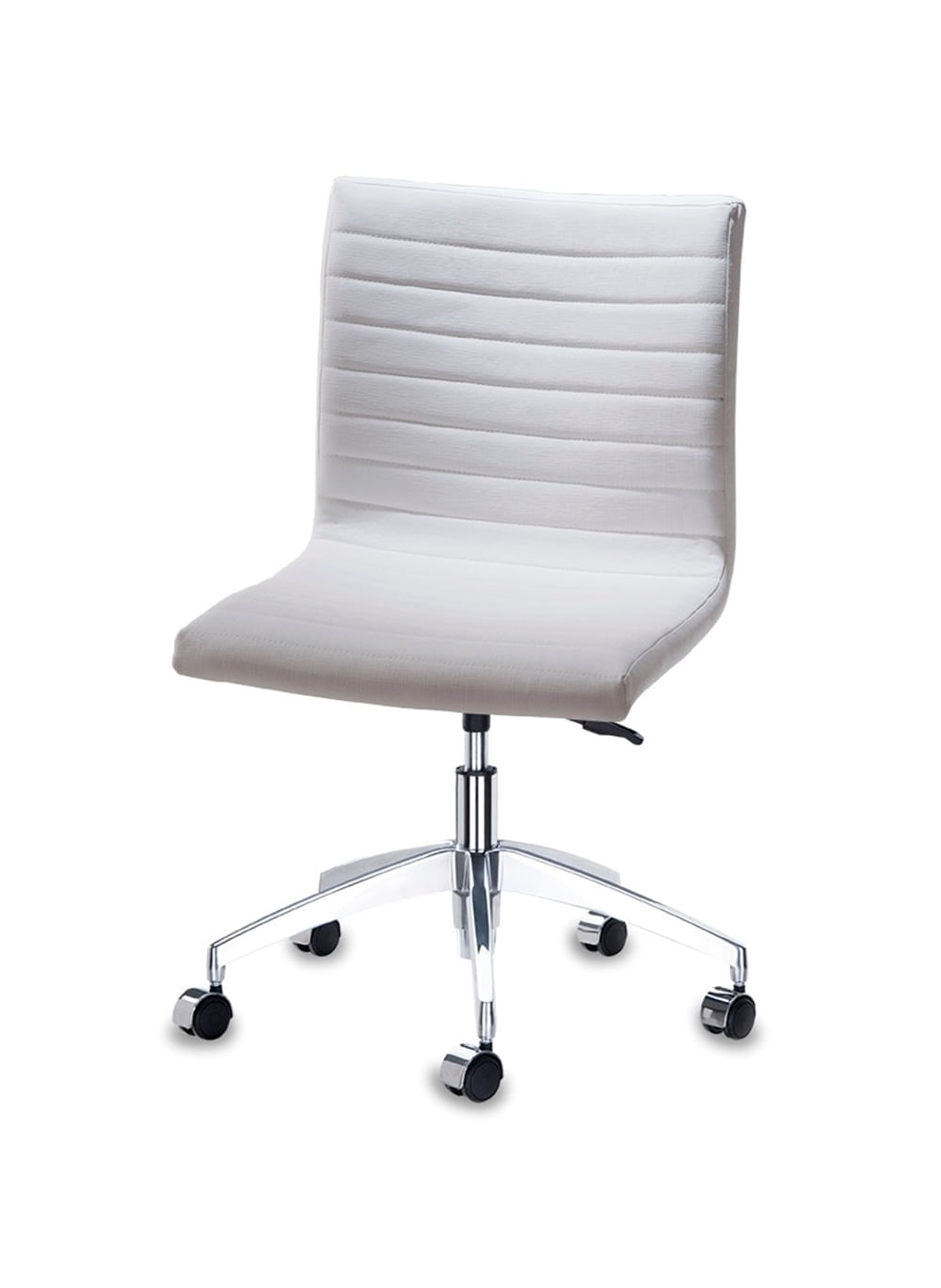 Cadeira Quiz Assento Linho Branco com Base Rodizio em Aluminio - 46920