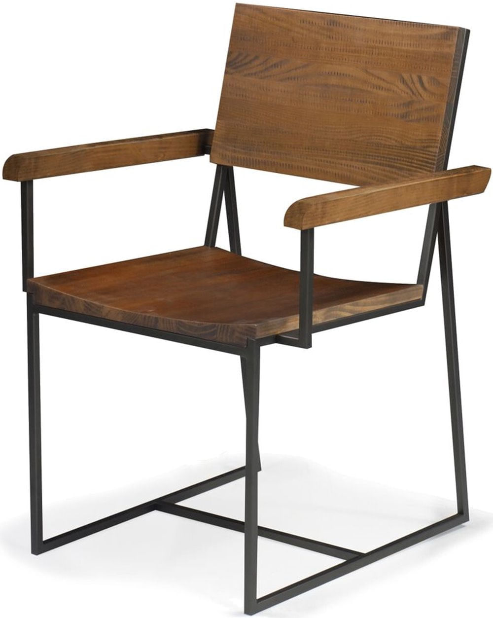 Cadeira York com Braço Rustic Brown Base Grafite 83 cm - 41602