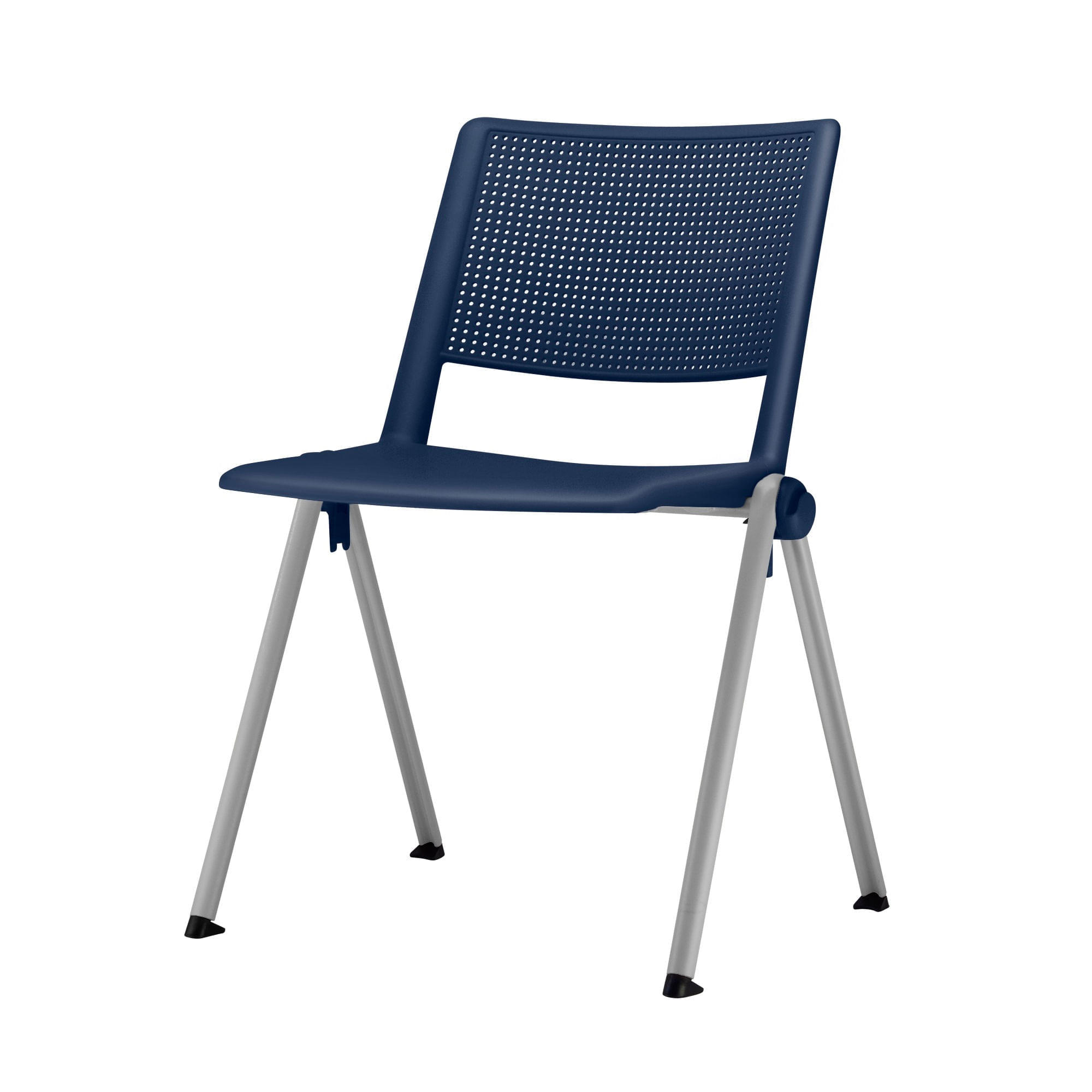 Cadeira Up Assento Azul Base Fixa Cinza - 54307