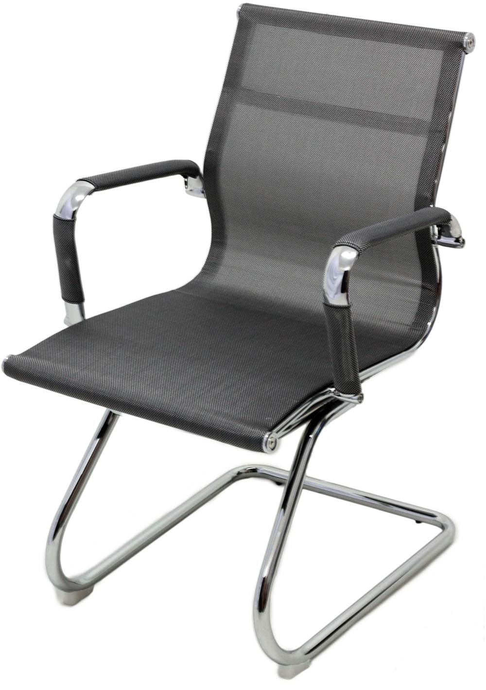 Cadeira Eames Telinha Fixa Cinza Cromada - 29079