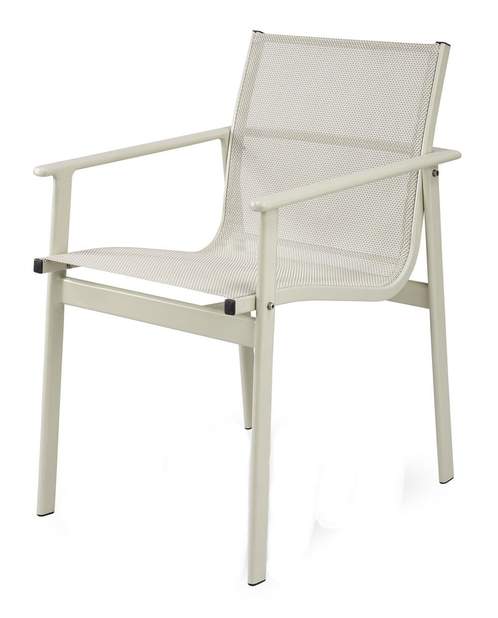 Cadeira Solano Assento em Tela Sintetica cor Branca com Base Aluminio - 44546
