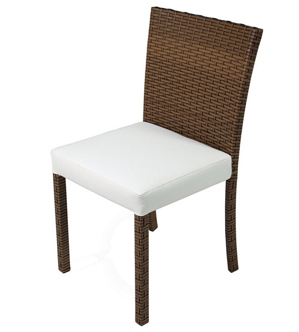 Cadeira Dixon Revestida em Fibra Sintentica e Assento cor Branco com Base Aluminio - 44539